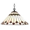 Clayre & Eef 5LL-6176 Lampada a sospensione Tiffany Bianco, Marrone Ø 40 cm E27-max 1x60W