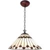 Clayre & Eef 5LL-6176 Lampada a sospensione Tiffany Bianco, Marrone Ø 40 cm E27-max 1x60W