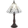 Clayre & Eef 5LL-6191 Lampada da tavolo Tiffany Bianco, Marrone Ø 20x34 cm E14-max 1x25W