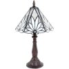 Clayre & Eef 5LL-6191 Lampada da tavolo Tiffany Bianco, Marrone Ø 20x34 cm E14-max 1x25W