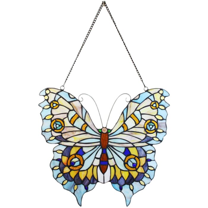 Clayre & Eef 5LL-6236 Quadro Tiffany Butterfly Blu 40x60 cm