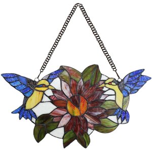 Clayre & Eef 5LL-6237 Quadro Tiffany Uccelli Marrone...