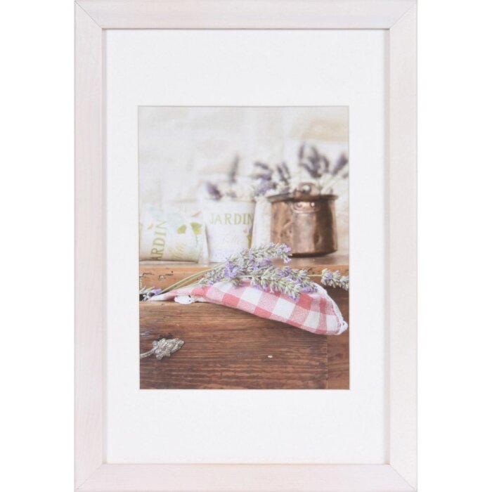 Cornice Henzo in legno Jardin 20x30 cm bianco con passe-partout 13x18 cm