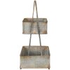 Clayre & Eef 5Y1098 Etagere a 2 livelli Grigio 29x29x66 cm
