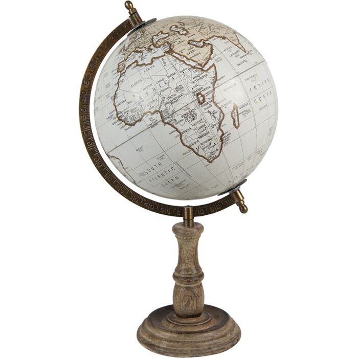 Clayre & Eef 64929 Globe Deco Grigio, Marrone 22x22x37 cm