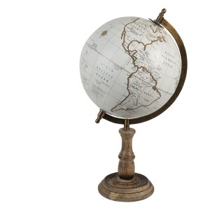 Clayre & Eef 64929 Globe Deco Grigio, Marrone 22x22x37 cm