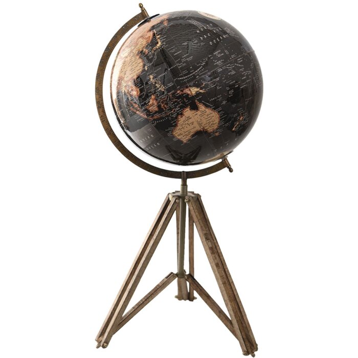 Clayre & Eef 64934 Decorazione a globo nero, marrone 31x31x67 cm