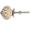 Clayre & Eef 65003 Pomello per porta Beige, Nero Ø 4 cm