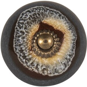 Clayre & Eef 65025 Pomello per porta nero Ø 4 cm