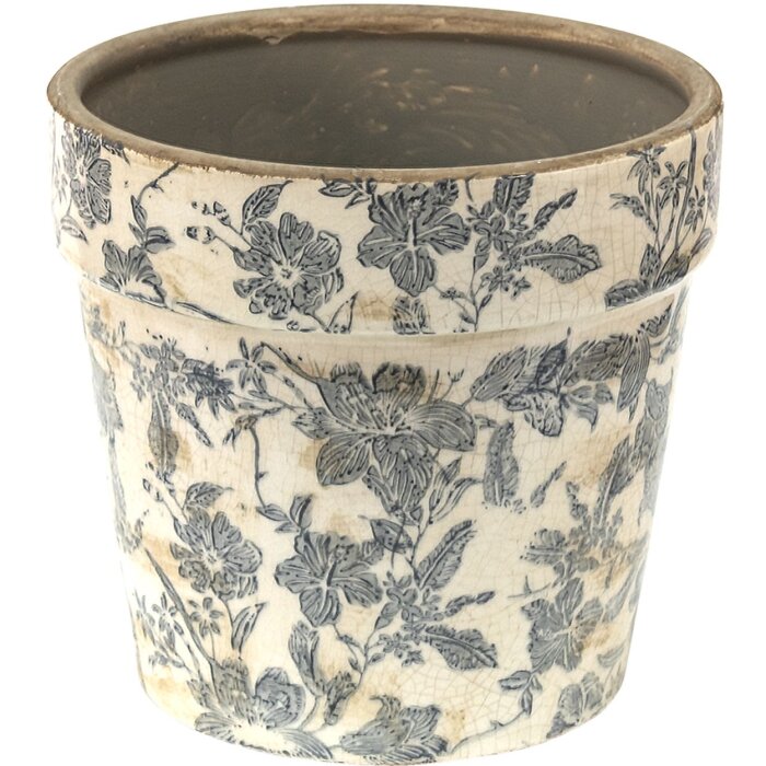 Clayre & Eef 6CE1448M Vaso da fiori per interni Grigio, Beige Ø 16x15 cm