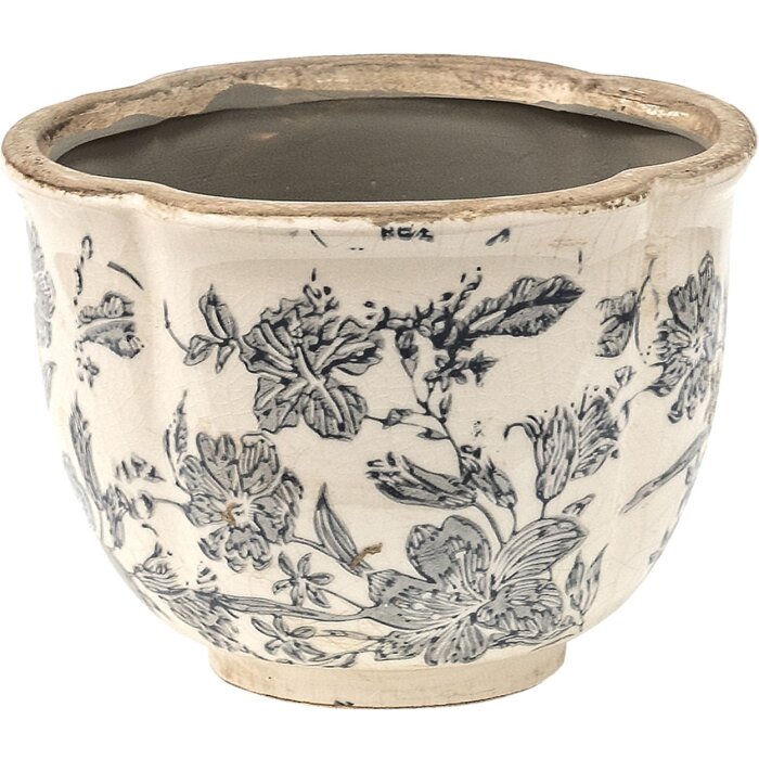 Clayre & Eef 6CE1450S Vaso da fiori per interni Grigio, Beige Ø 16x12 cm