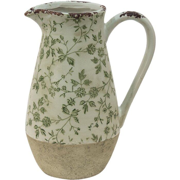 Brocca decorativa Clayre e Eef 6ce1453m Grigio, Beige 20x14x25 cm