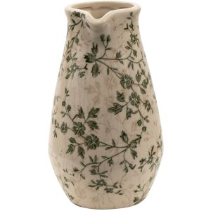 Clayre & Eef 6CE1456S Brocca decorativa Verde, Marrone, Beige 16x12x22 cm