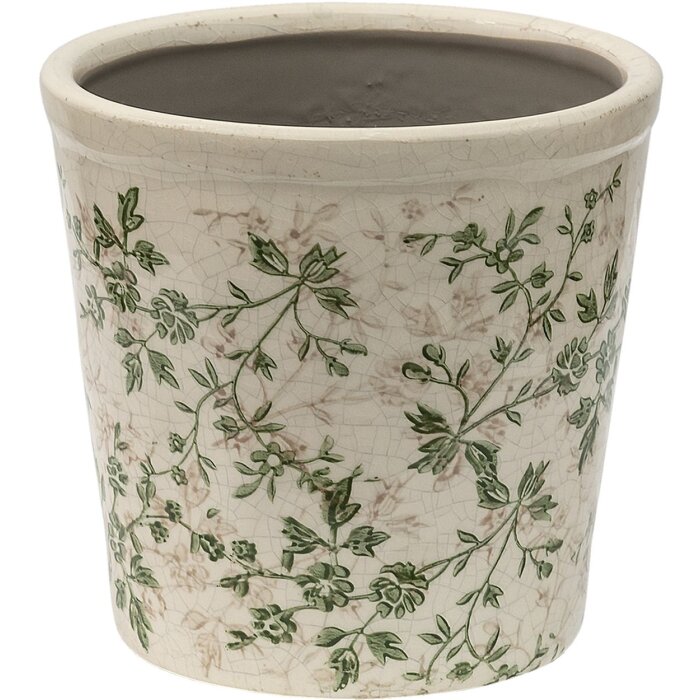 Clayre & Eef 6CE1457L Vaso da fiori per interni Verde, Marrone, Beige Ø 16x16 cm