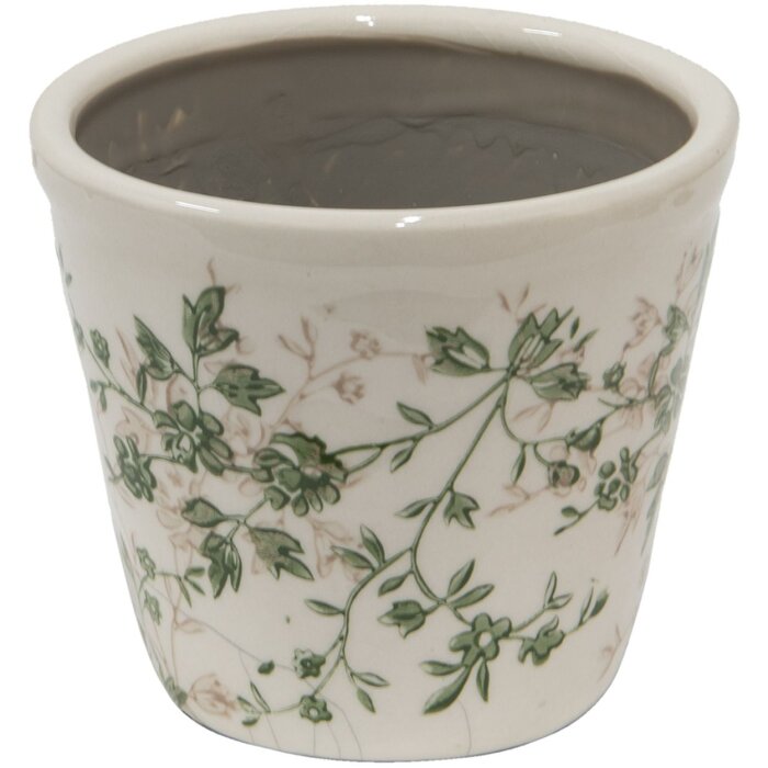 Clayre & Eef 6CE1457S Vaso da fiori per interni Verde, Marrone, Beige Ø 12x10 cm