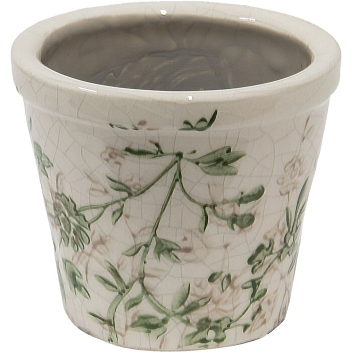 Clayre & Eef 6CE1457XS Vaso da fiori per interni Verde, Marrone, Beige Ø 8x7 cm