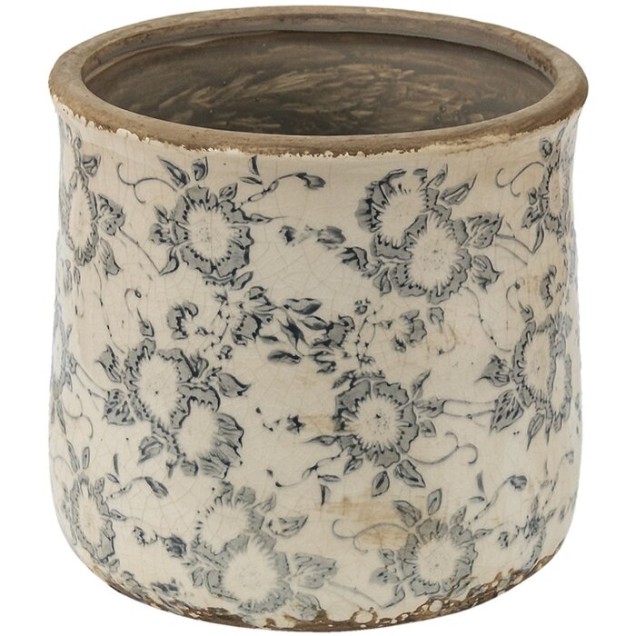 Clayre & Eef 6CE1459L Vaso da fiori per interni Grigio, Beige Ø 17x16 cm