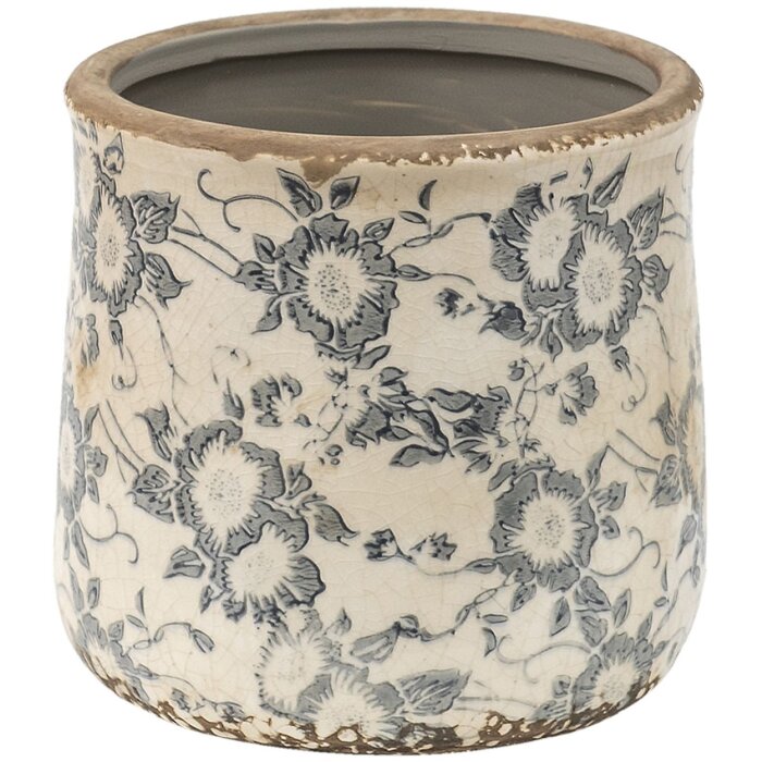 Clayre & Eef 6CE1459M Vaso da fiori per interni Grigio, Beige Ø 14x14 cm