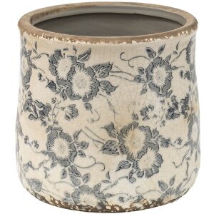 Clayre & Eef 6CE1459M Vaso da fiori per interni Grigio, Beige Ø 14x14 cm
