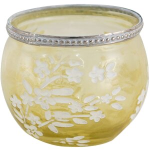 Clayre & Eef 6GL3495 Portacandele in vetro giallo,...