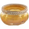 Clayre & Eef 6GL3502 Portacandele in vetro giallo, color oro Ø 6x4 cm