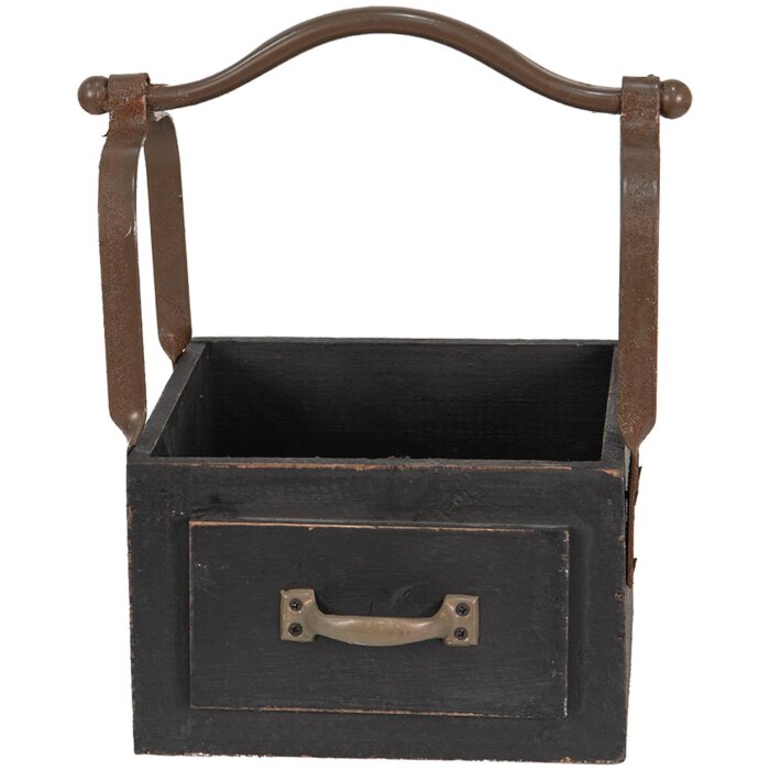 Clayre & Eef 6H1915Z Cestino portaoggetti nero 24x19x28 cm