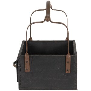 Clayre & Eef 6H1915Z Cestino portaoggetti nero 24x19x28 cm