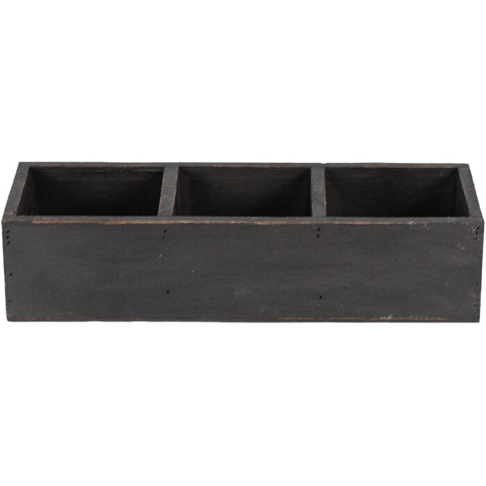 Clayre & Eef 6H1987Z Scatola di legno nera 33x12x7 cm