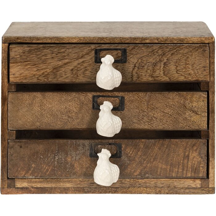 Clayre & Eef 6H2109 Cassettiera Marrone Mini 29x14x22 cm