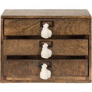 Clayre & Eef 6H2109 Cassettiera Marrone Mini 29x14x22 cm
