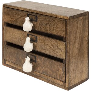 Clayre & Eef 6H2109 Cassettiera Marrone Mini 29x14x22 cm