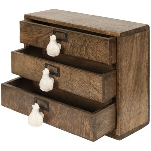 Clayre & Eef 6H2109 Cassettiera Marrone Mini 29x14x22 cm