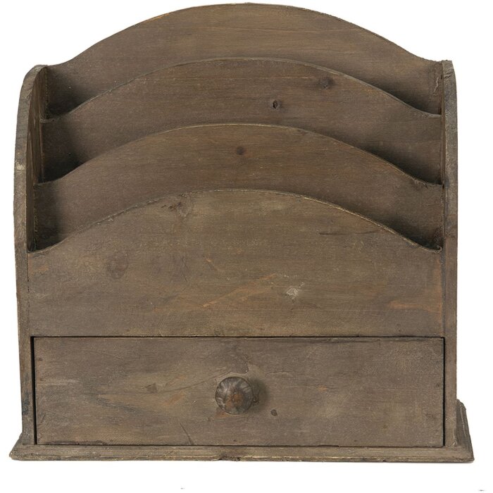 Clayre & Eef 6H2111 Porta lettere marrone 33x13x31 cm