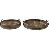 Clayre & Eef 6H2140 Vassoio decorativo marrone Ø 36x12 - Ø 29x11 cm