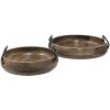 Clayre & Eef 6H2140 Vassoio decorativo marrone Ø 36x12 - Ø 29x11 cm