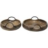 Clayre & Eef 6H2140 Vassoio decorativo marrone Ø 36x12 - Ø 29x11 cm