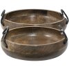 Clayre & Eef 6H2140 Vassoio decorativo marrone Ø 36x12 - Ø 29x11 cm