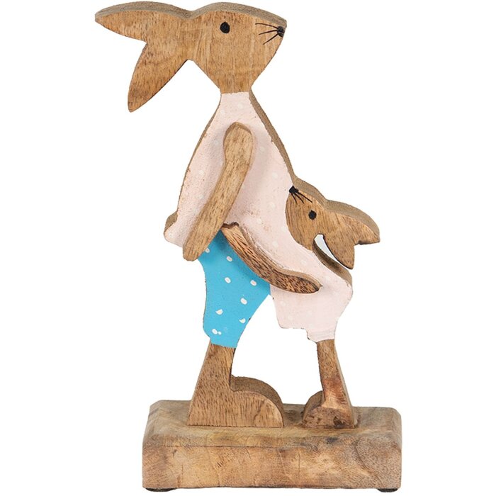 Clayre & Eef 6H2153 Deco Rabbit Marrone, Blu 12x6x22 cm
