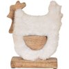 Clayre & Eef 6H2162L Gallo decorativo bianco, marrone 18x5x21 cm