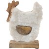 Clayre & Eef 6H2162M Gallo Deco Bianco, Marrone 15x5x19 cm