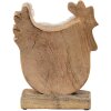 Clayre & Eef 6H2162M Gallo Deco Bianco, Marrone 15x5x19 cm