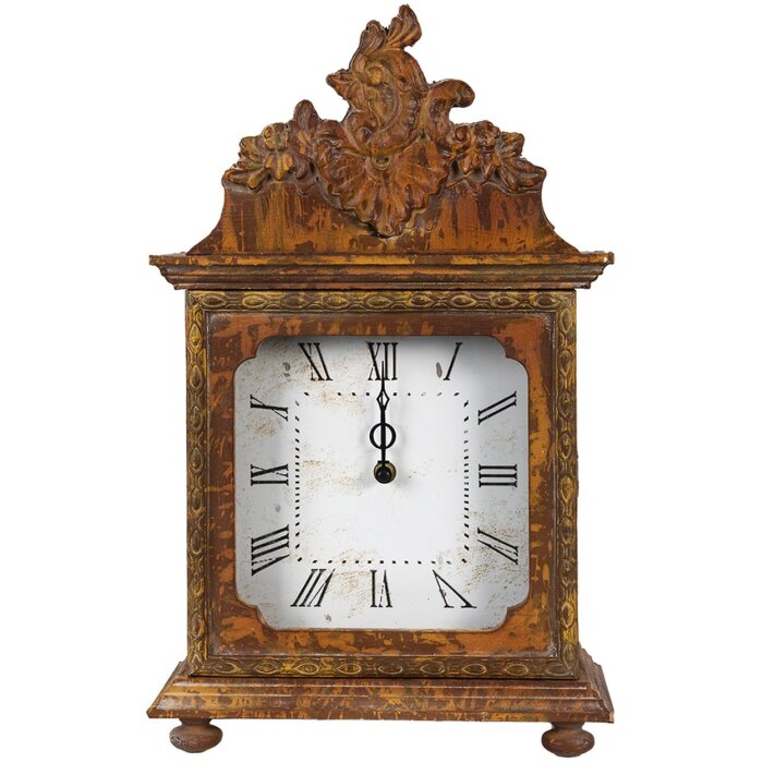 Clayre & Eef 6KL0747 Orologio da tavolo marrone 27x12x44 cm