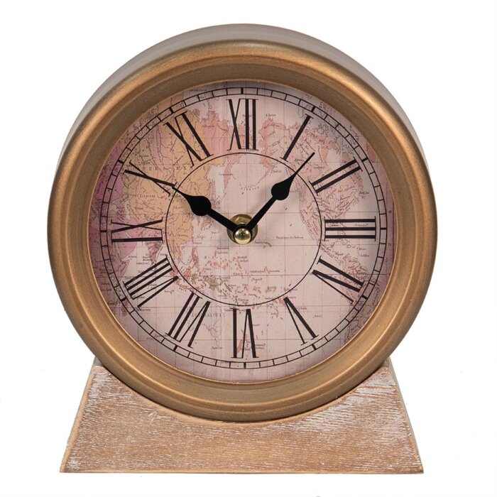 Clayre & Eef 6KL0749 Orologio da tavolo marrone 17x4x20 cm - 1xAA