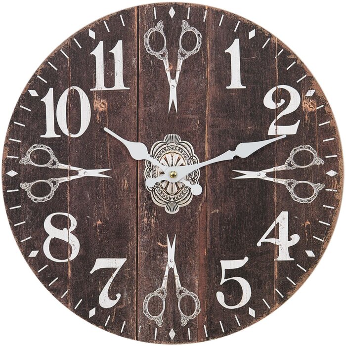 Clayre & Eef 6KL0754 Orologio da parete nero Ø 34x4 cm - 1xAA