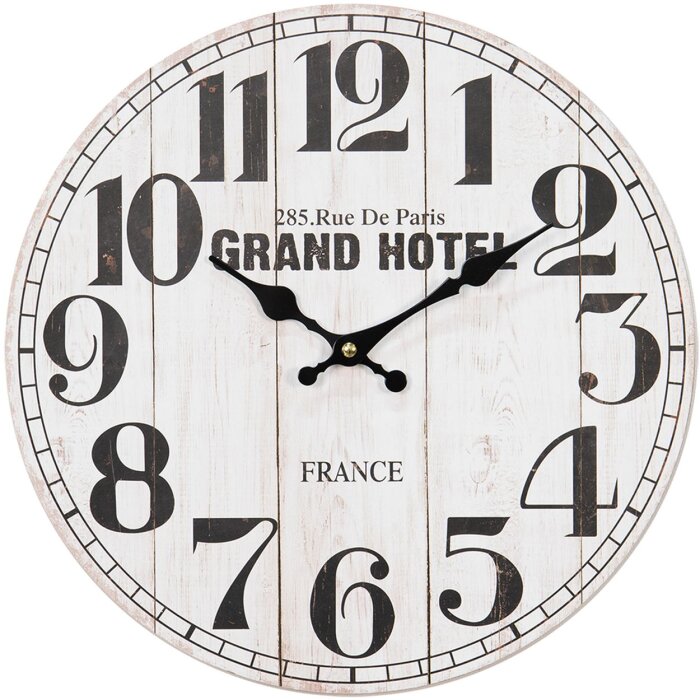 Clayre & Eef 6KL0758 Orologio da parete bianco Ø 34x4 cm - 1xAA