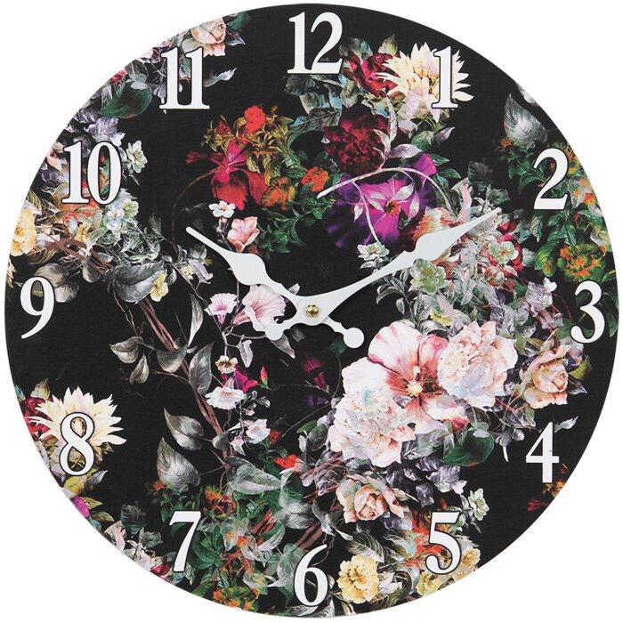 Clayre & Eef 6KL0759 Orologio da parete nero Ø 34x4 cm - 1xAA