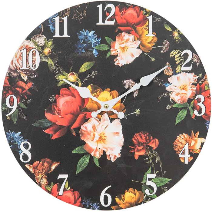 Clayre & Eef 6KL0760 Orologio da parete nero Ø 34x4 cm - 1xAA