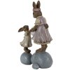 Clayre & Eef 6PR3537 Coniglio decorativo rosa, beige 10x6x17 cm