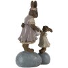 Clayre & Eef 6PR3537 Coniglio decorativo rosa, beige 10x6x17 cm