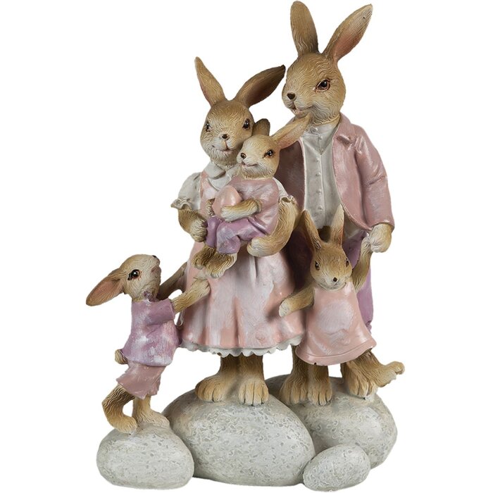 Clayre & Eef 6PR3540 Coniglio Deco Rosa, Beige 11x6x18 cm